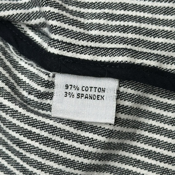 Talbots Black and White Striped Jean Jacket Blazer Size 8 - Picture 9 of 13